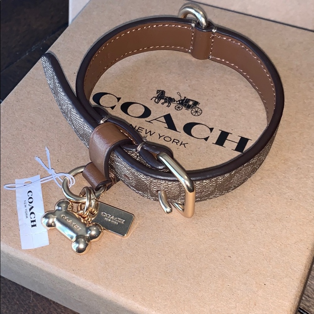 Coach Brown Small Dog Collar